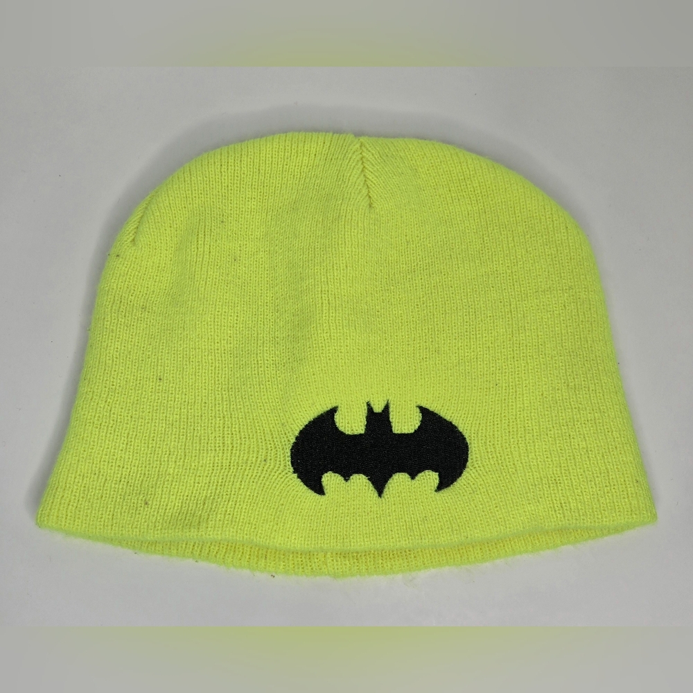 Batman Neon Yellow Beanie Knit Hat DC Comics